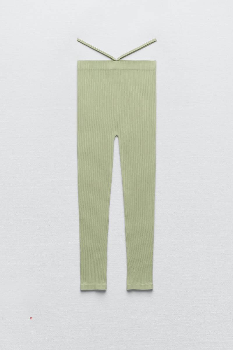 ZARA SEAMLESS Leggings Dam Ljuskhaki | OUBFE-7190
