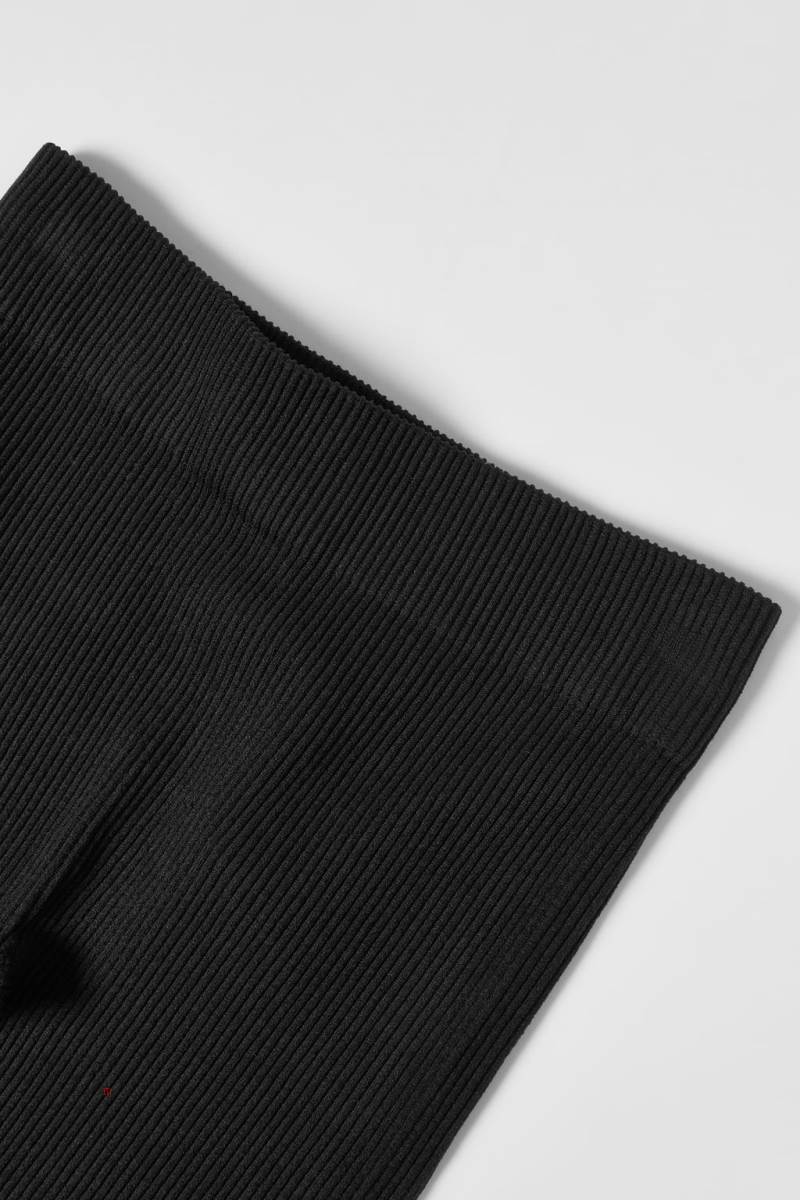 ZARA SEAMLESS RIBBED Leggings Tjej Svarta | UCYXM-1324