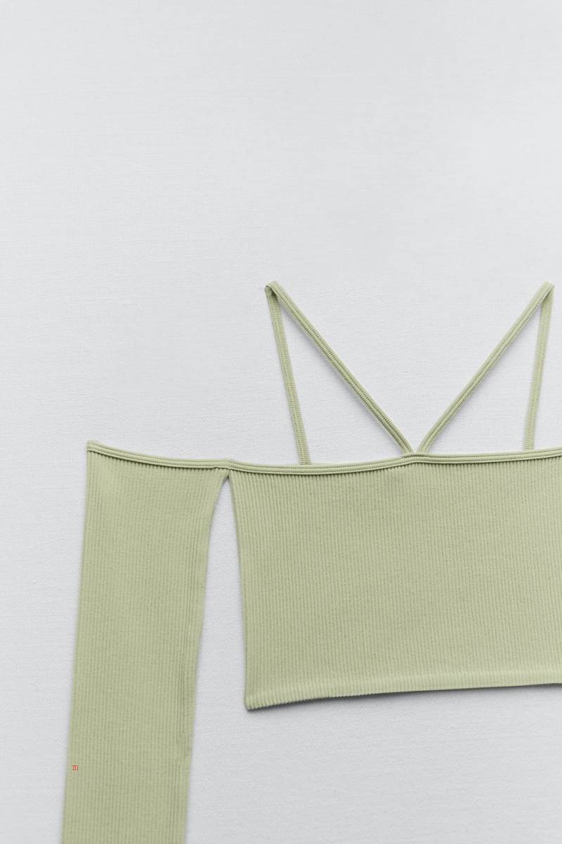 ZARA SEAMLESS TOP WITH ARM WARMERS Crop Top Dam Ljuskhaki | DMZJQ-3012