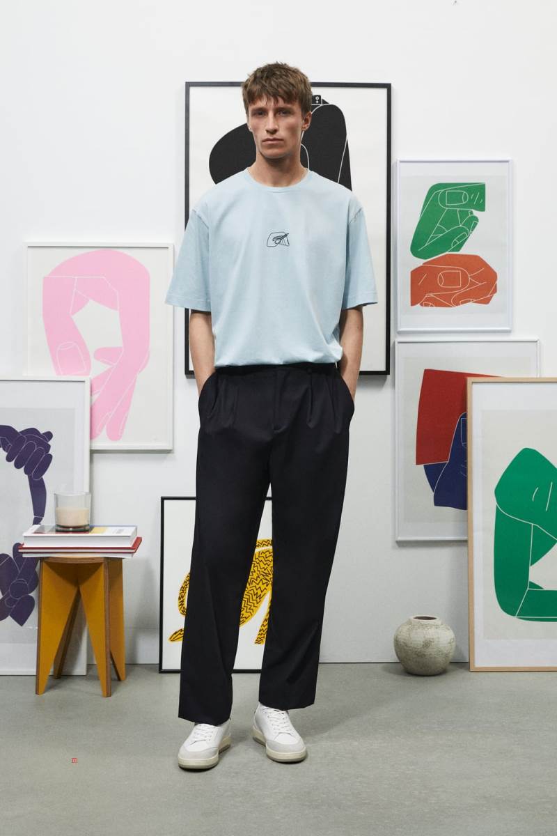 ZARA SEBASTIAN CURI GRAPHIC T-shirt Herr Blå | FPJEM-6317