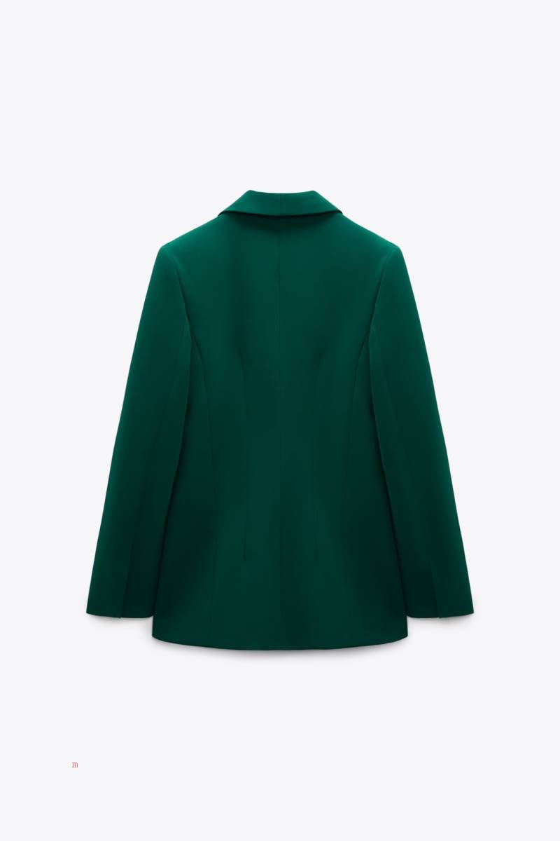 ZARA SHAWL LAPEL Blazers Dam Gröna | TDNAL-3769
