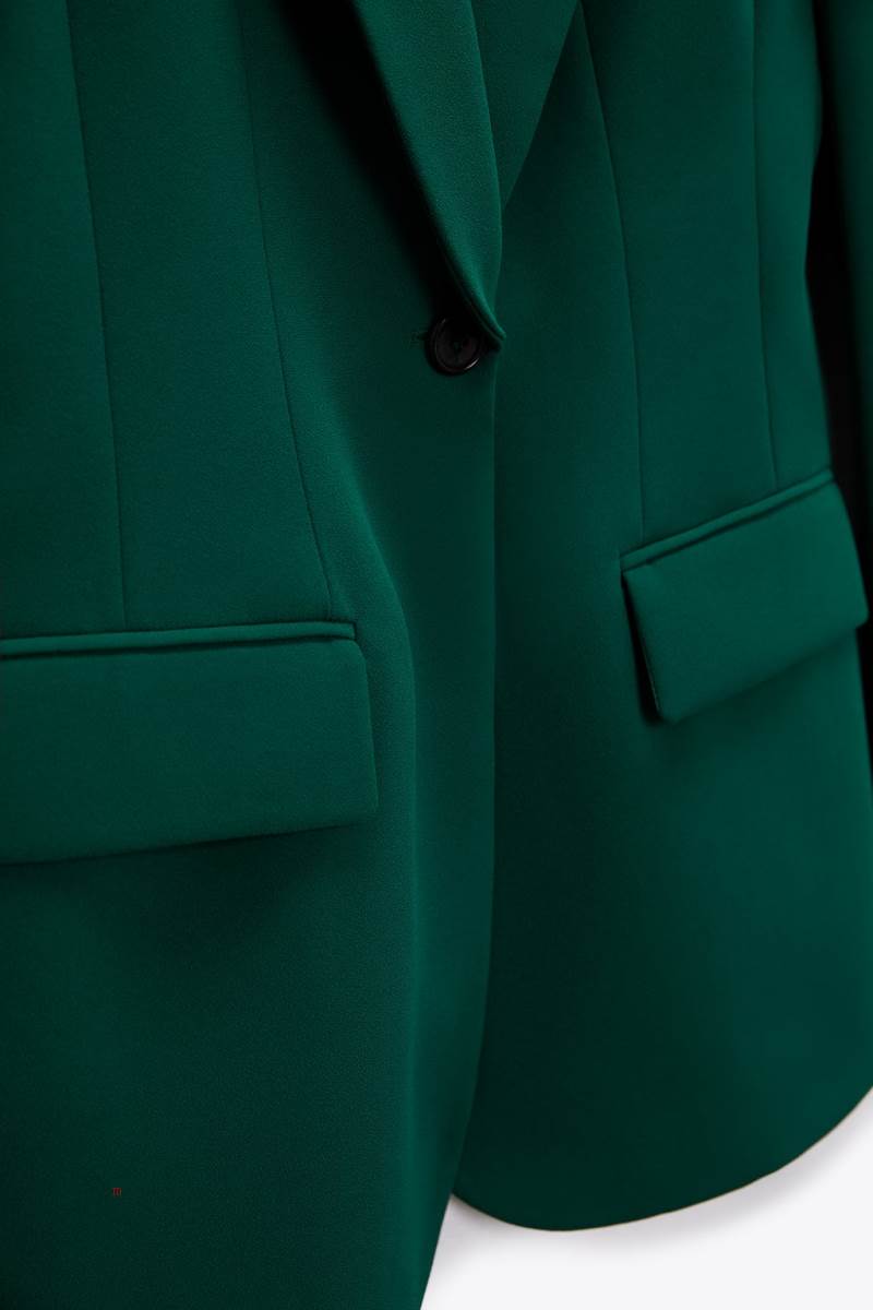 ZARA SHAWL LAPEL Blazers Dam Gröna | TDNAL-3769