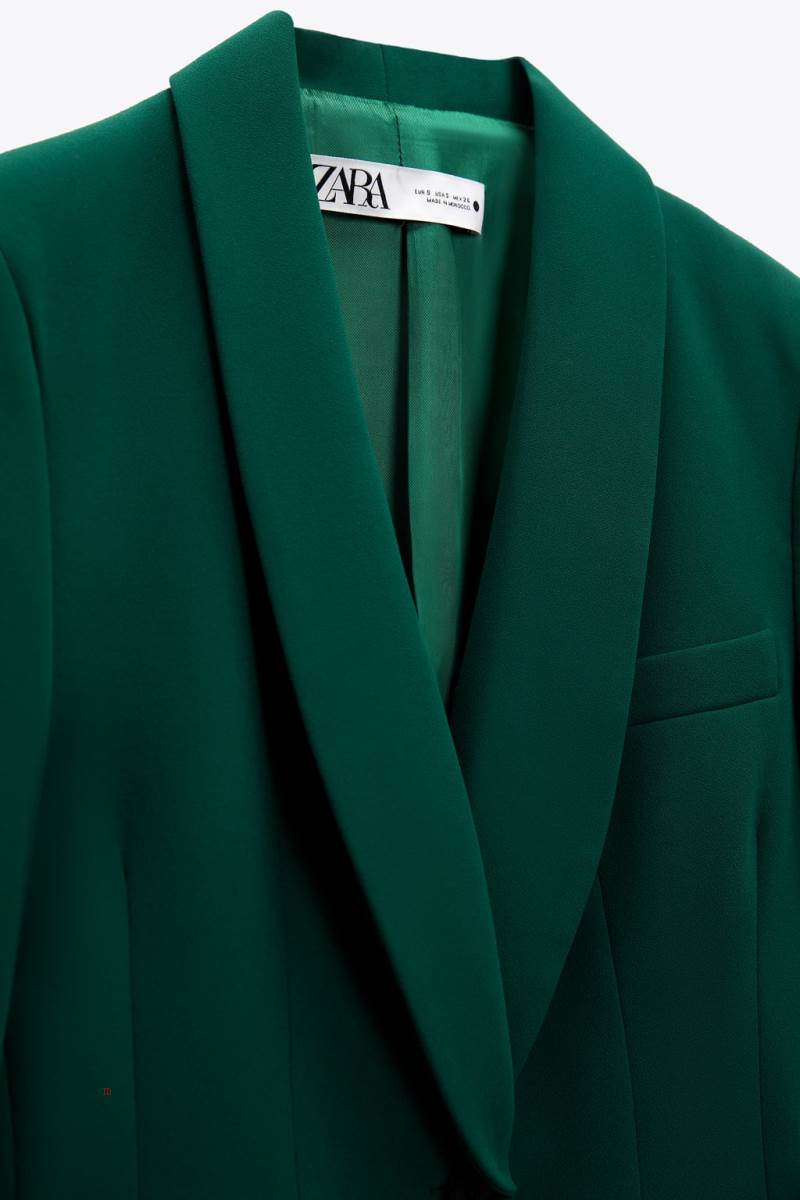 ZARA SHAWL LAPEL Blazers Dam Gröna | TDNAL-3769