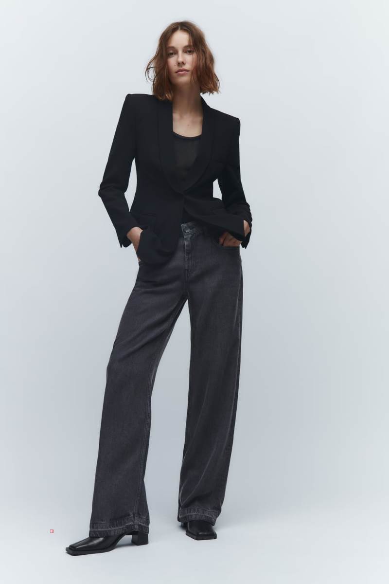 ZARA SHAWL LAPEL Blazers Dam Svarta | XKILM-6310