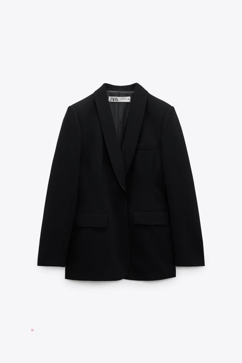ZARA SHAWL LAPEL Blazers Dam Svarta | XKILM-6310