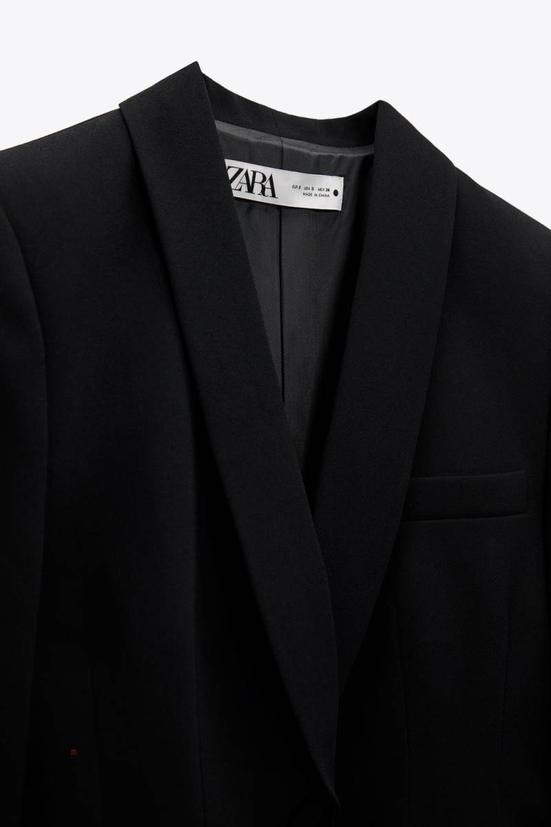 ZARA SHAWL LAPEL Blazers Dam Svarta | XKILM-6310