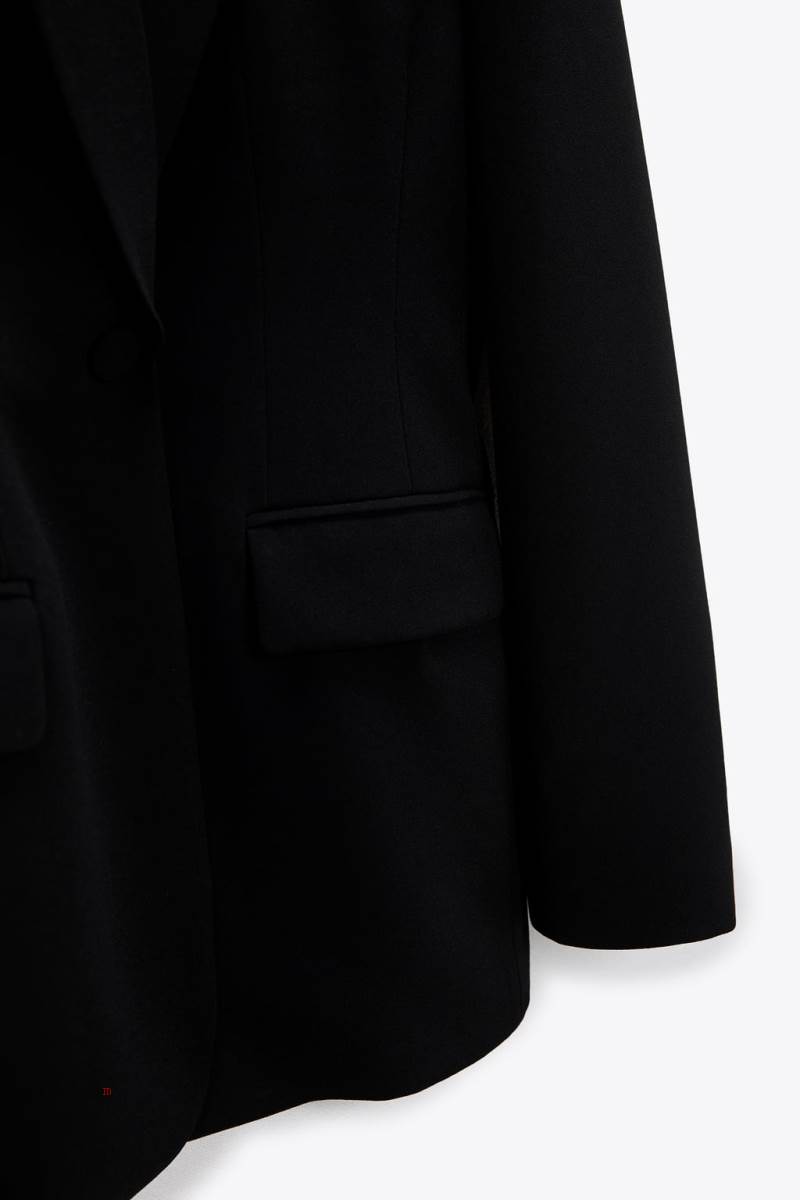 ZARA SHAWL LAPEL Blazers Dam Svarta | XKILM-6310