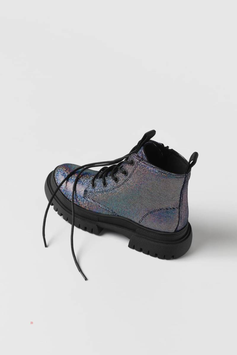 ZARA SHINY EMBELLISHED Ankelboots Tjej Silver | EBXMU-7612