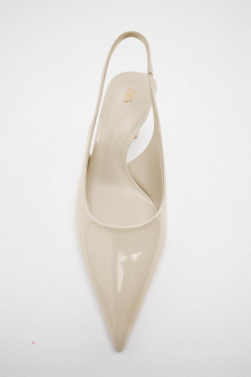 ZARA SHINY HEELED Klackskor Dam Vita | LPCMB-9250