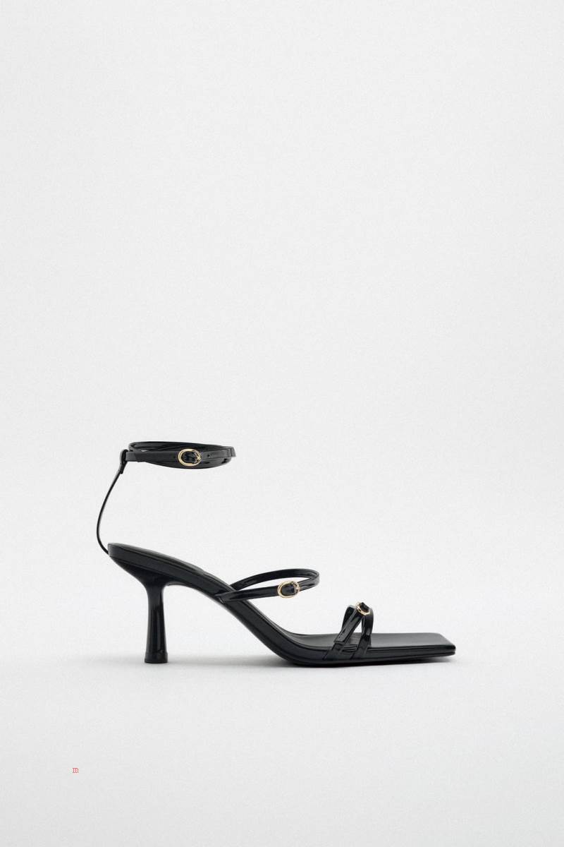 ZARA SHINY HIGH-HEELED Sandaler Dam Svarta | CIRDP-2567