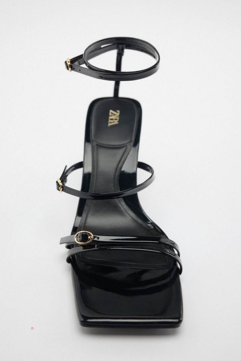 ZARA SHINY HIGH-HEELED Sandaler Dam Svarta | CIRDP-2567