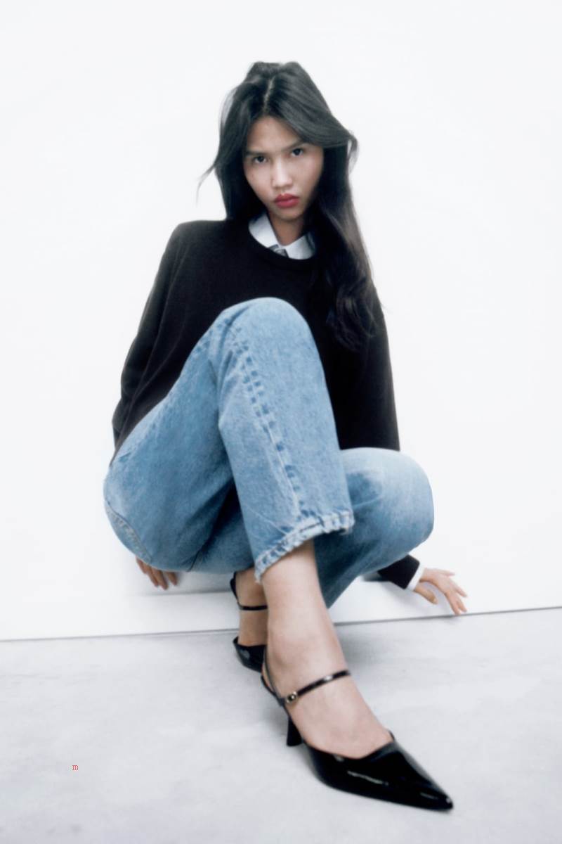 ZARA SHINY HIGH-HEEL Klackskor Dam Svarta | BROJZ-2065