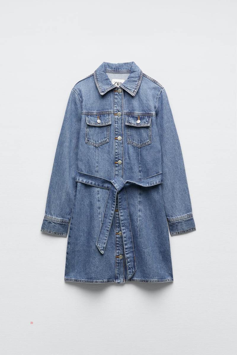 ZARA SHORT DENIM Klänning Dam Blå | ESIUV-2574