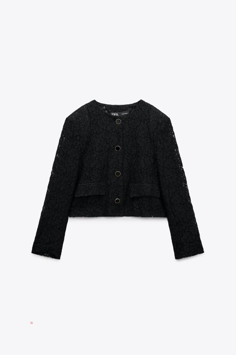 ZARA SHORT LACE Blazers Dam Svarta | YHXVA-3894