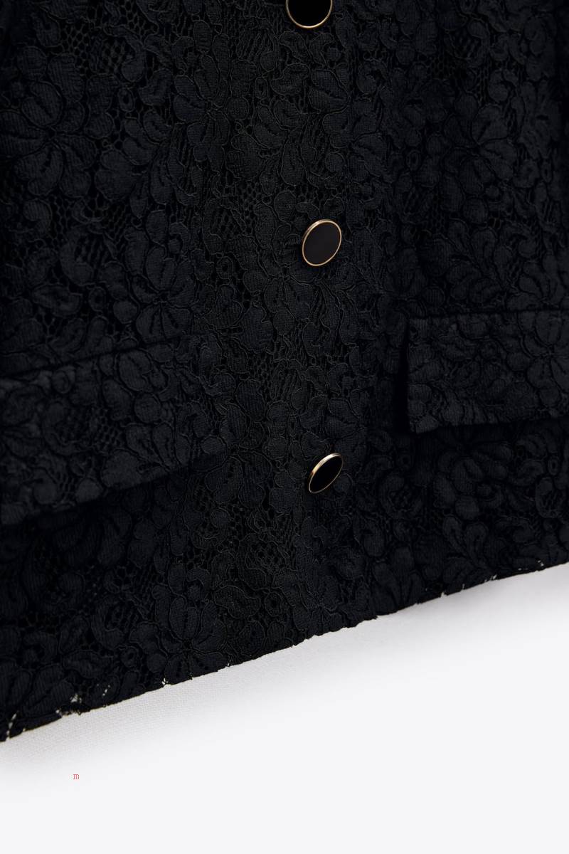ZARA SHORT LACE Blazers Dam Svarta | YHXVA-3894
