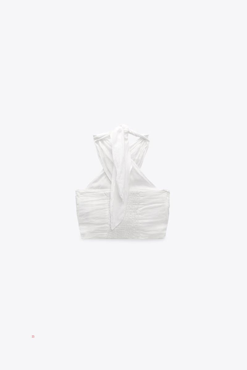 ZARA SHORT LINEN TOP Crop Top Dam Vita | KXIFA-4381