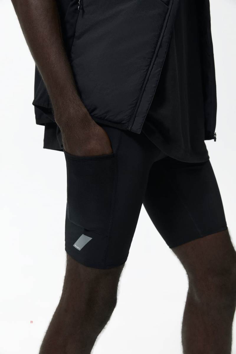 ZARA SHORT Leggings Herr Svarta | TXEFQ-5208