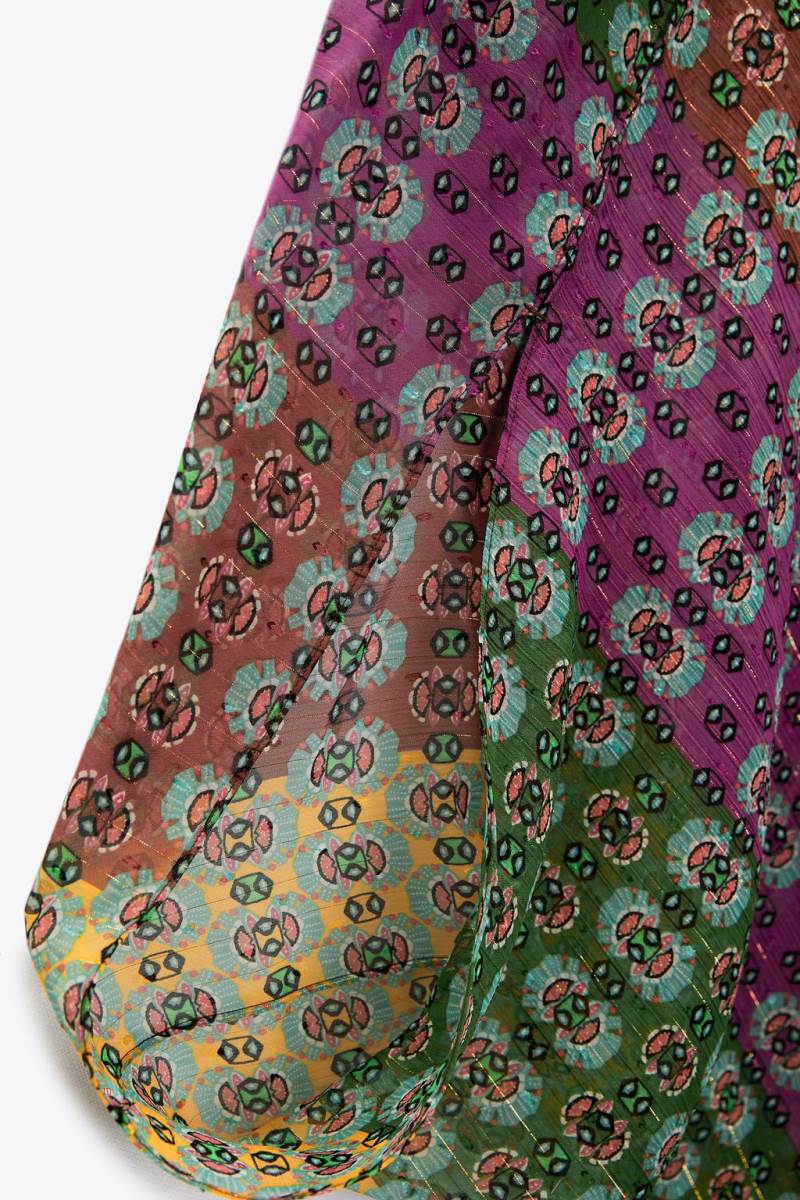 ZARA SHORT PRINTED KAFTAN Klänning Dam Olika Färger Röda | OZJWQ-2146