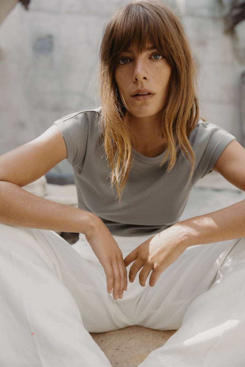 ZARA SHORT SLEEVE T-shirt Dam Khaki | BIQFP-9813
