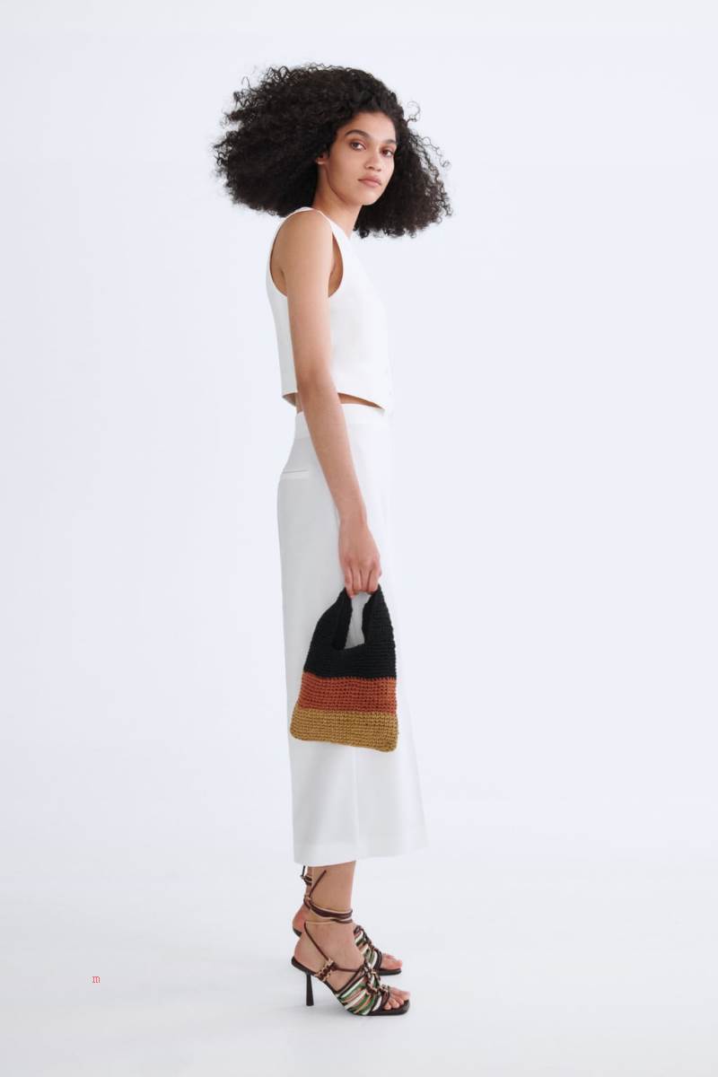 ZARA SHORT TAILORED Kostym Väst Dam Vita | TFUOI-9162
