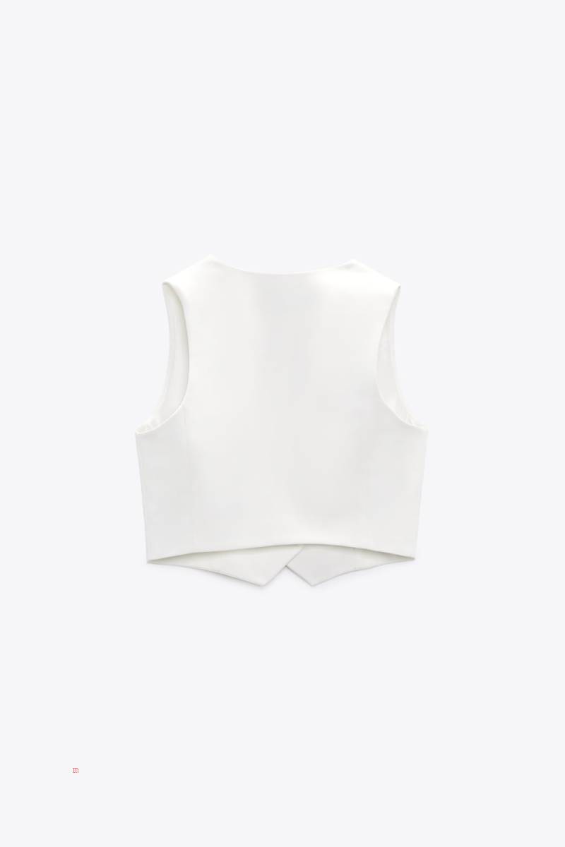 ZARA SHORT TAILORED Kostym Väst Dam Vita | TFUOI-9162