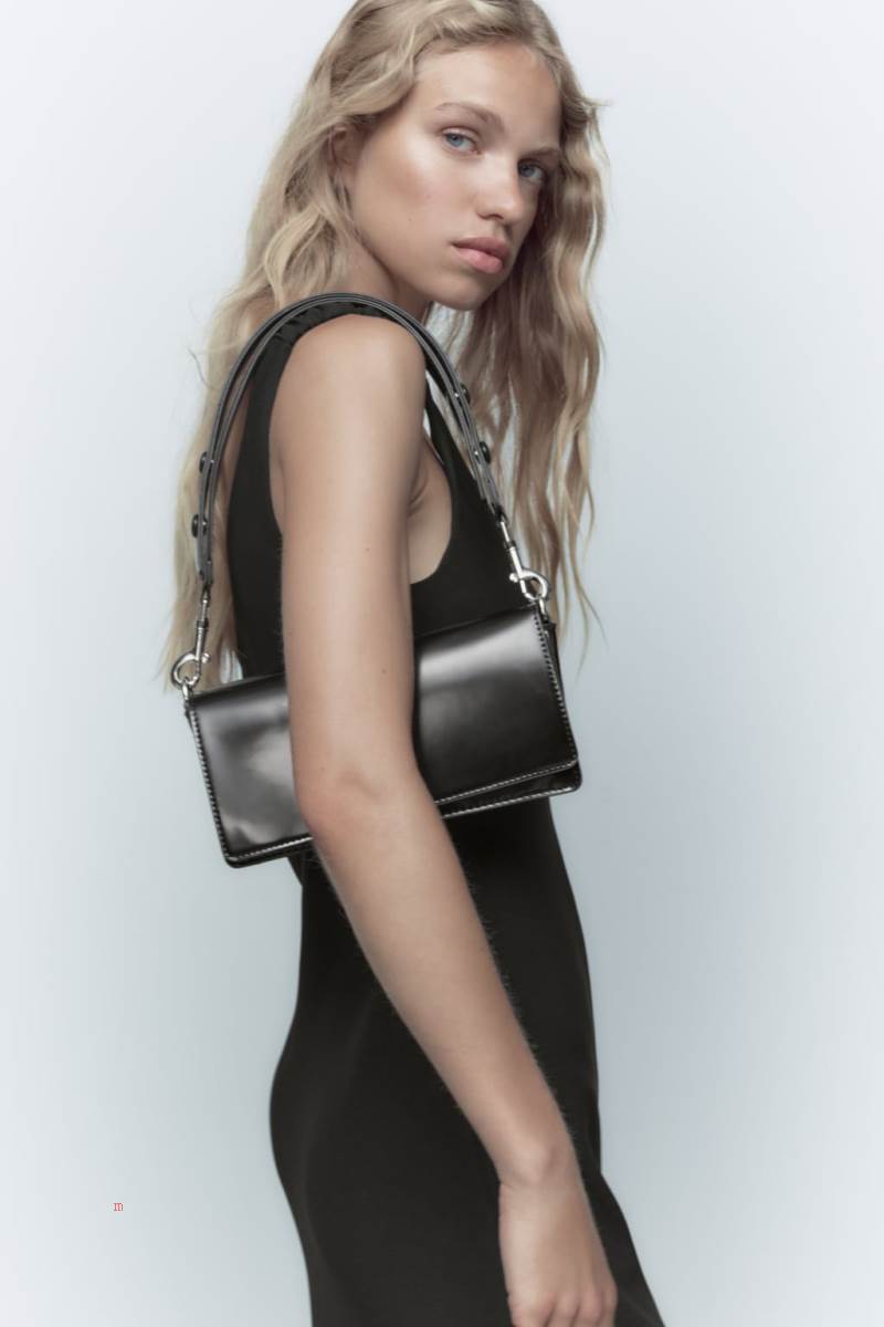 ZARA SHOULDER BAG Axelväska Dam Svarta | TNGHC-1586