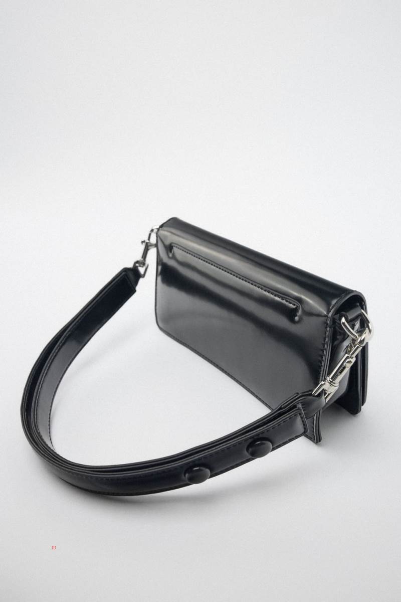 ZARA SHOULDER BAG Axelväska Dam Svarta | TNGHC-1586