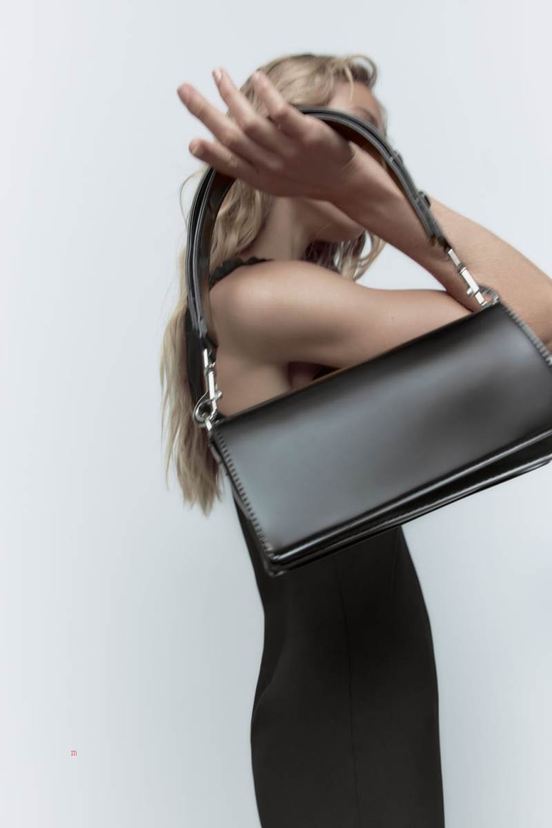ZARA SHOULDER BAG Axelväska Dam Svarta | TNGHC-1586