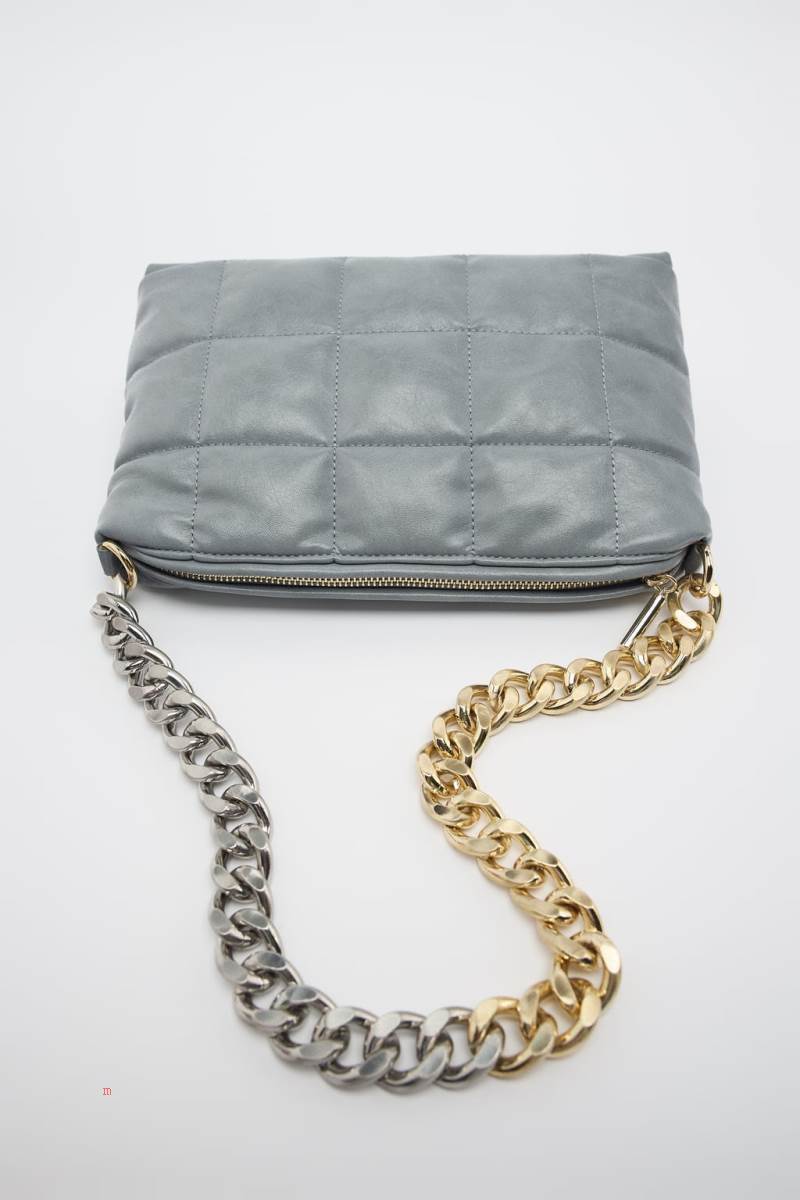 ZARA SHOULDER BAG WITH CHAIN Axelväska Dam Blå | RYVWA-3504