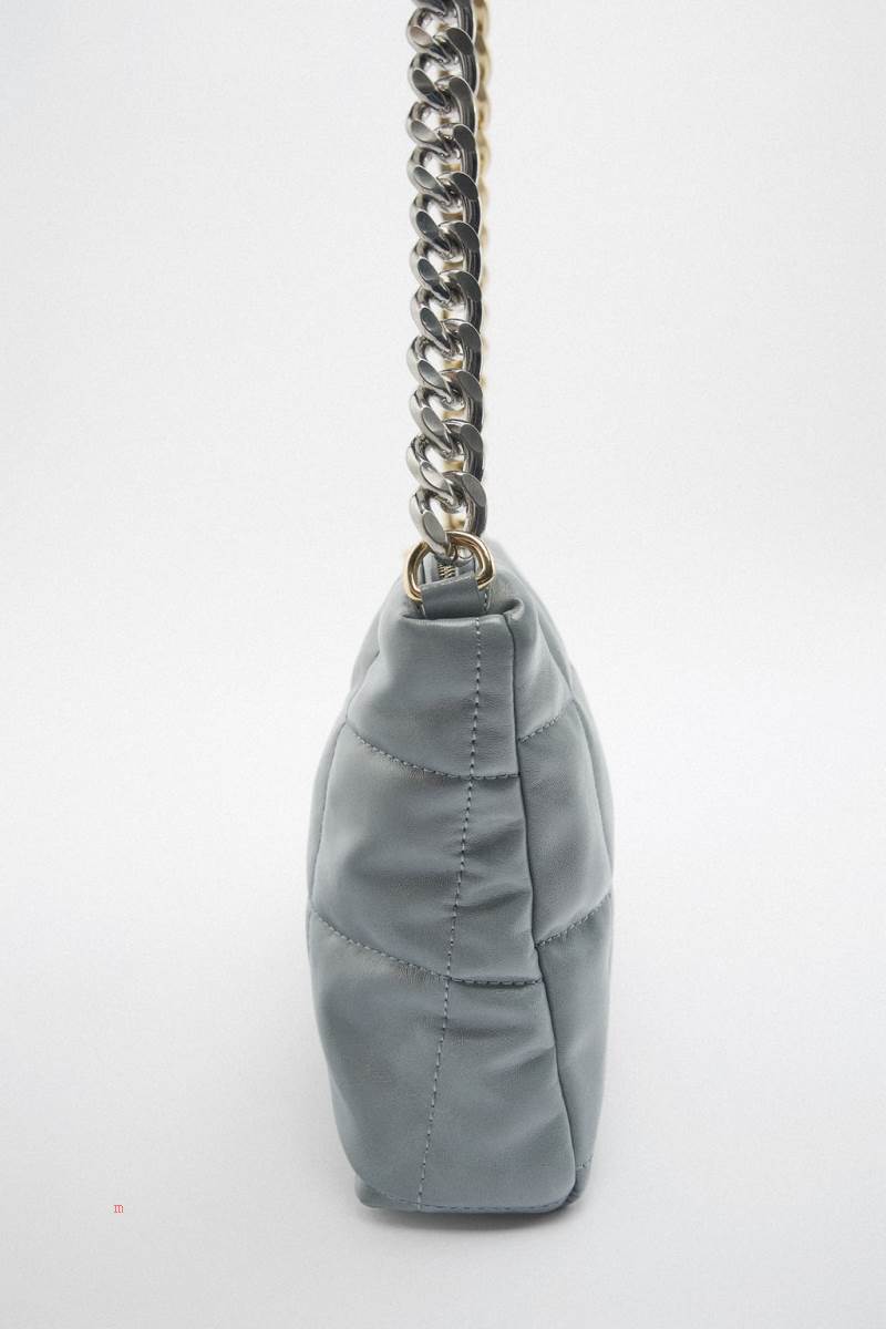 ZARA SHOULDER BAG WITH CHAIN Axelväska Dam Blå | RYVWA-3504