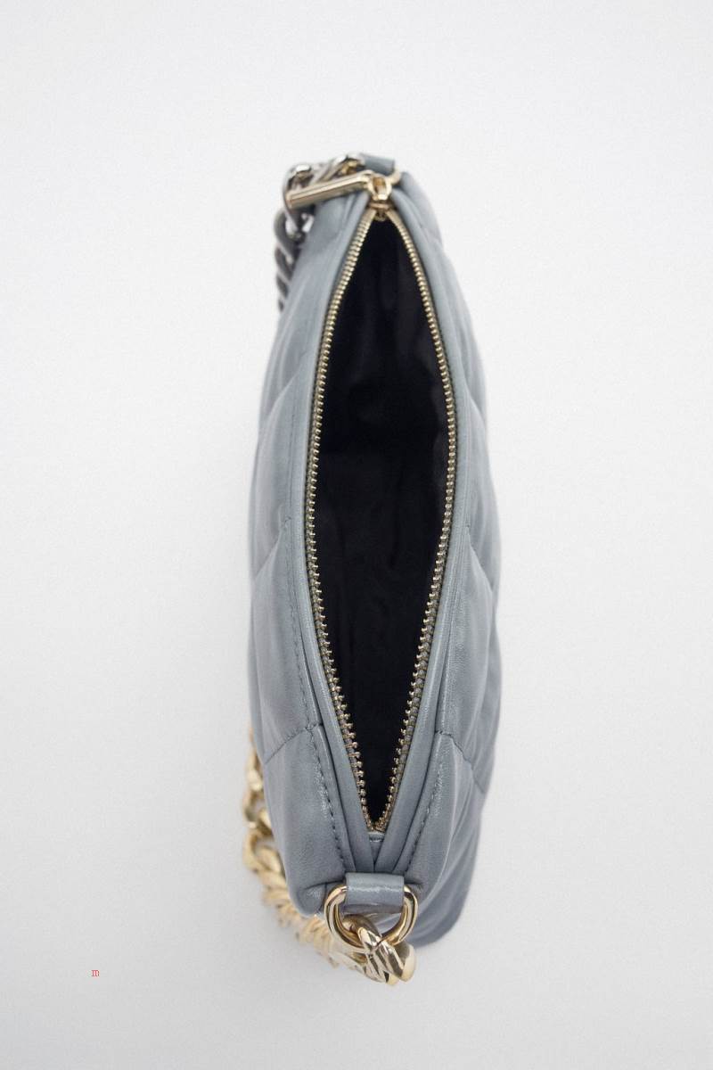 ZARA SHOULDER BAG WITH CHAIN Axelväska Dam Blå | RYVWA-3504