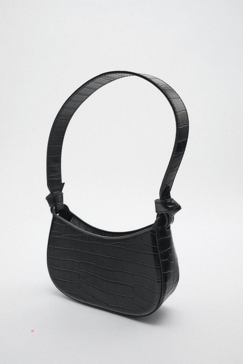 ZARA SHOULDER BAG WITH KNOTS Axelväska Dam Svarta | EFTZB-6127