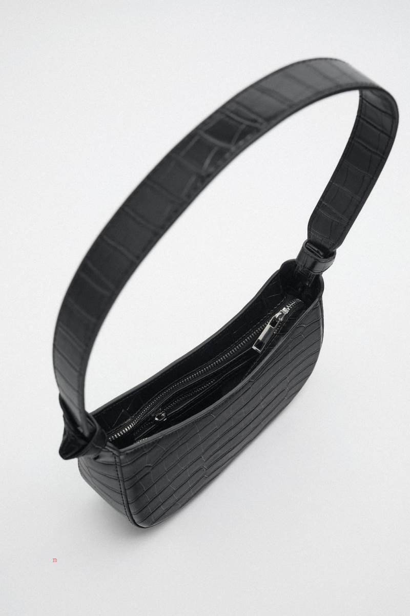 ZARA SHOULDER BAG WITH KNOTS Axelväska Dam Svarta | EFTZB-6127