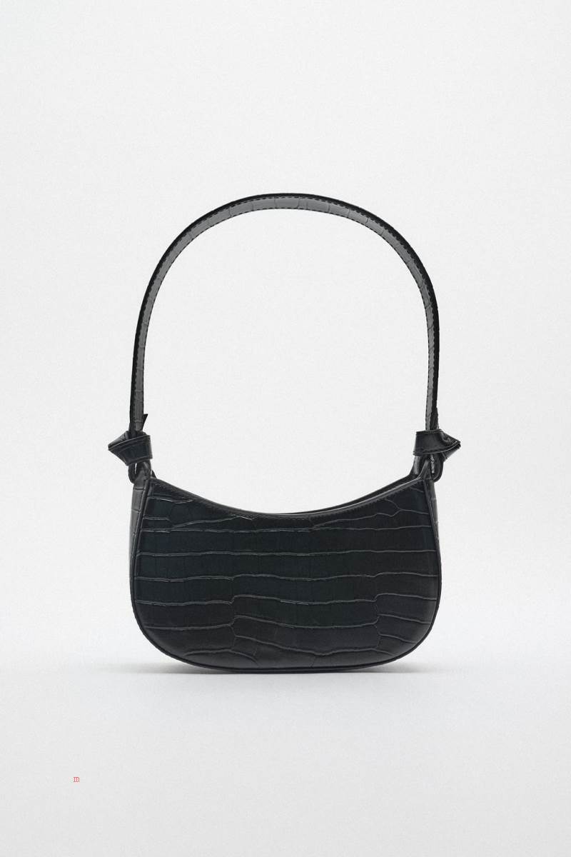 ZARA SHOULDER BAG WITH KNOTS Axelväska Dam Svarta | EFTZB-6127