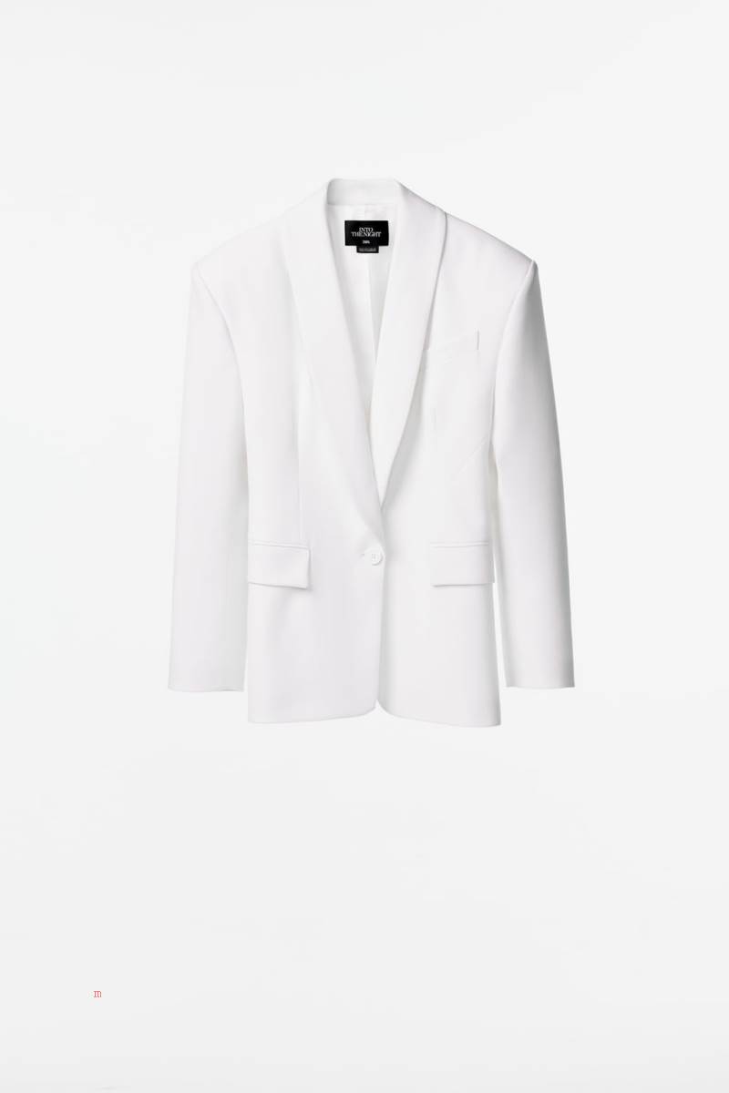 ZARA SHOULDER PADS Blazers Dam Grå Vita | TGXZO-5962
