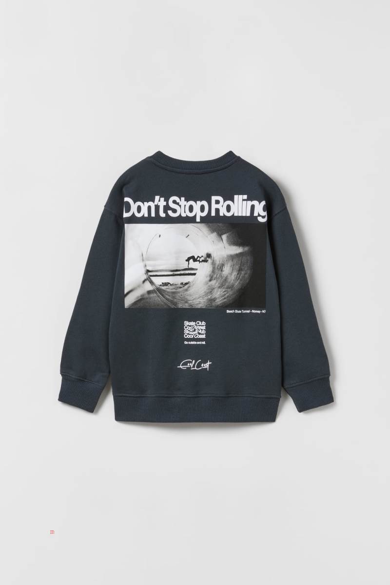 ZARA SKATE CLUB Sweatshirt Pojke Mörkgrå | MOSTU-9816