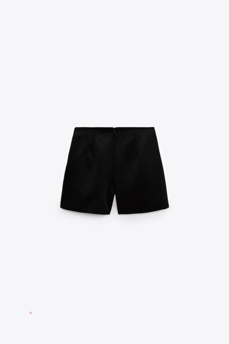 ZARA SKORT WITH KNOT DETAIL Kjolar Dam Svarta | TYFMX-5120