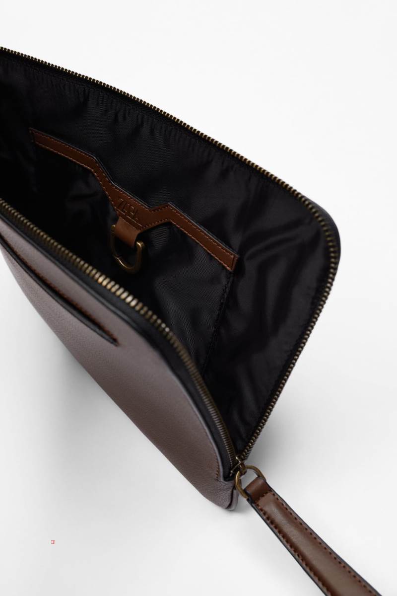 ZARA SLIM Clutch Väska Herr Bruna | KZSNP-7408