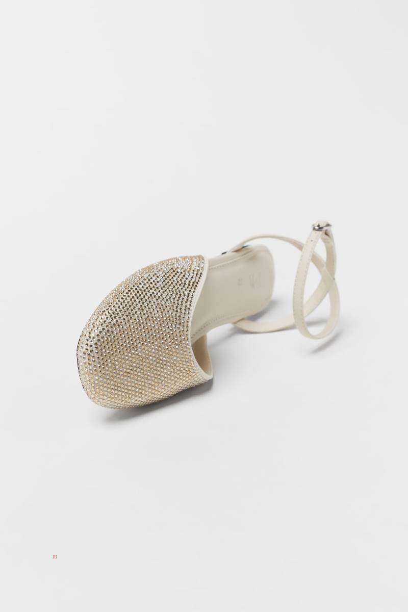 ZARA SLINGBACK BALLET FLAT WITH DETAILS Ballerina Tjej Guld | RCZAB-9670