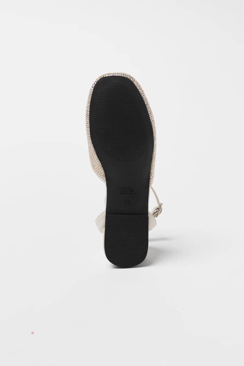 ZARA SLINGBACK BALLET FLAT WITH DETAILS Ballerina Tjej Guld | RCZAB-9670