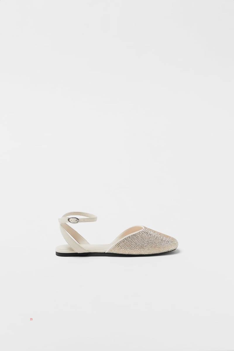 ZARA SLINGBACK BALLET FLAT WITH DETAILS Ballerina Tjej Guld | RCZAB-9670