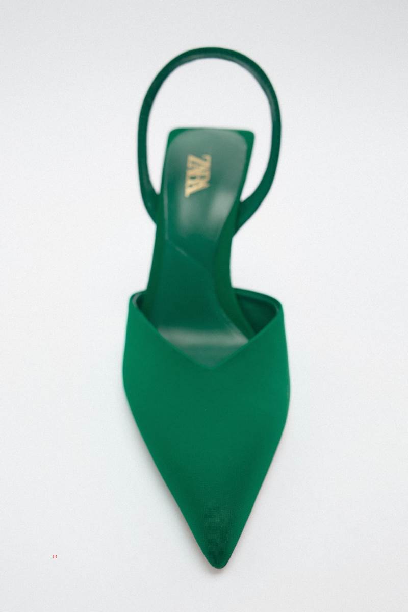 ZARA SLINGBACK Högklackade Skor Dam Gröna | UEPYH-0149