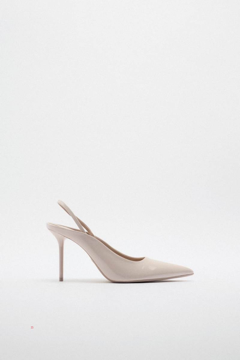 ZARA SLINGBACK STILETTO HEEL Högklackade Skor Dam Beige | TIRBU-5843