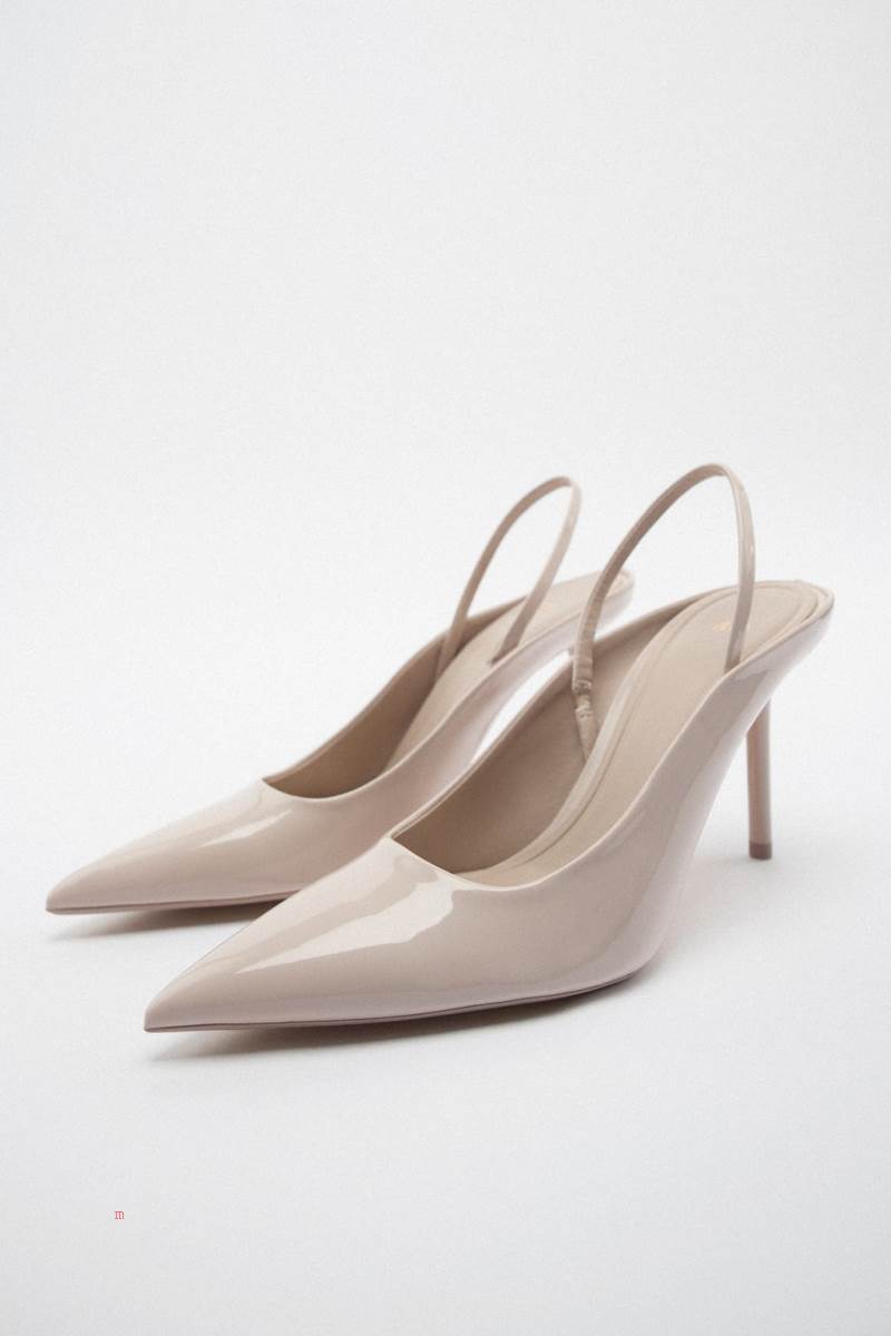 ZARA SLINGBACK STILETTO HEEL Högklackade Skor Dam Beige | TIRBU-5843