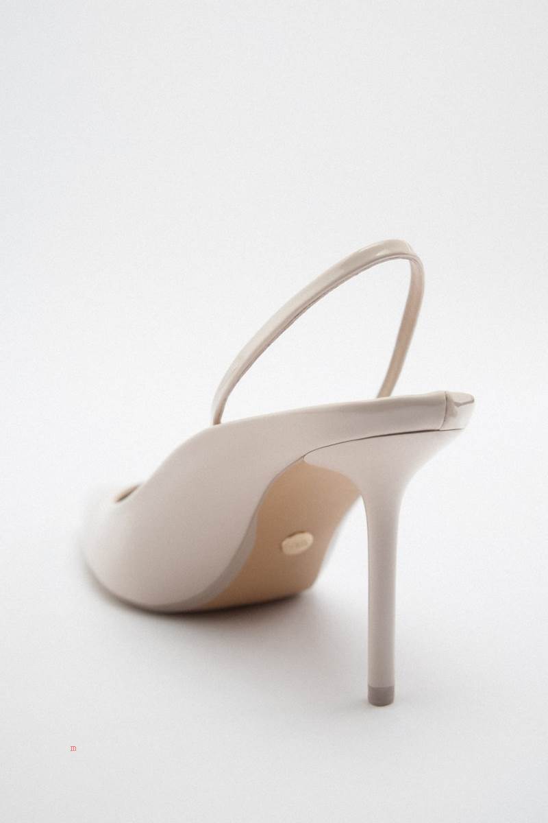 ZARA SLINGBACK STILETTO HEEL Högklackade Skor Dam Beige | TIRBU-5843