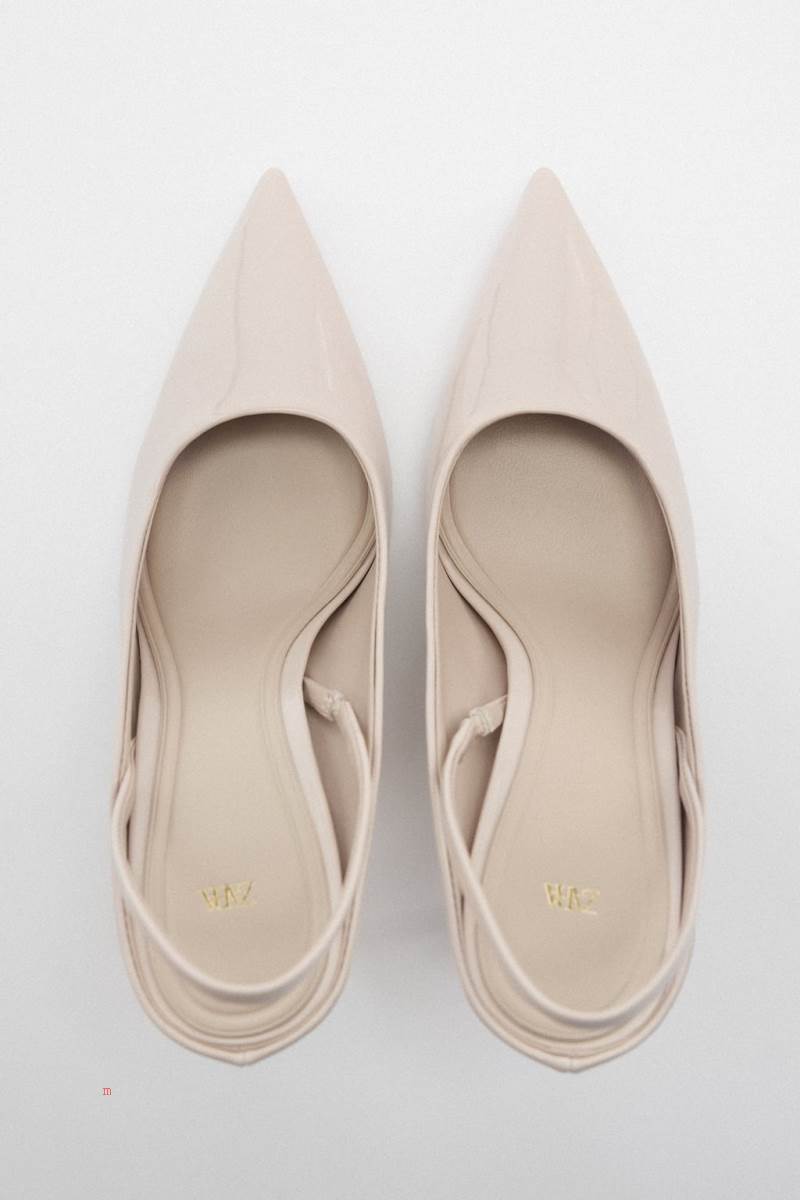 ZARA SLINGBACK STILETTO HEEL Högklackade Skor Dam Beige | TIRBU-5843