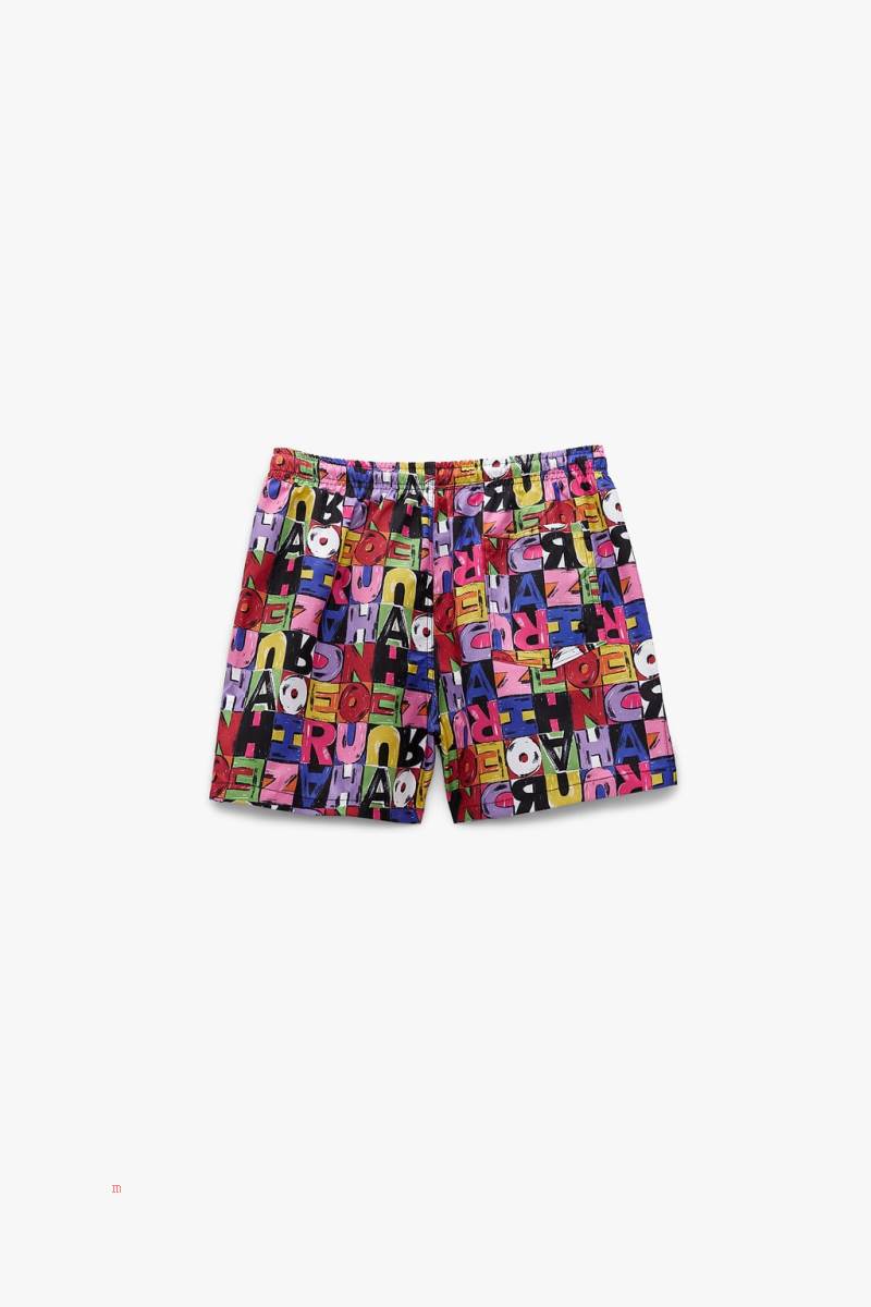 ZARA SLOGAN PRINT SWIMMING TRUNKS Badkläder Herr Svarta | MHYBD-1269