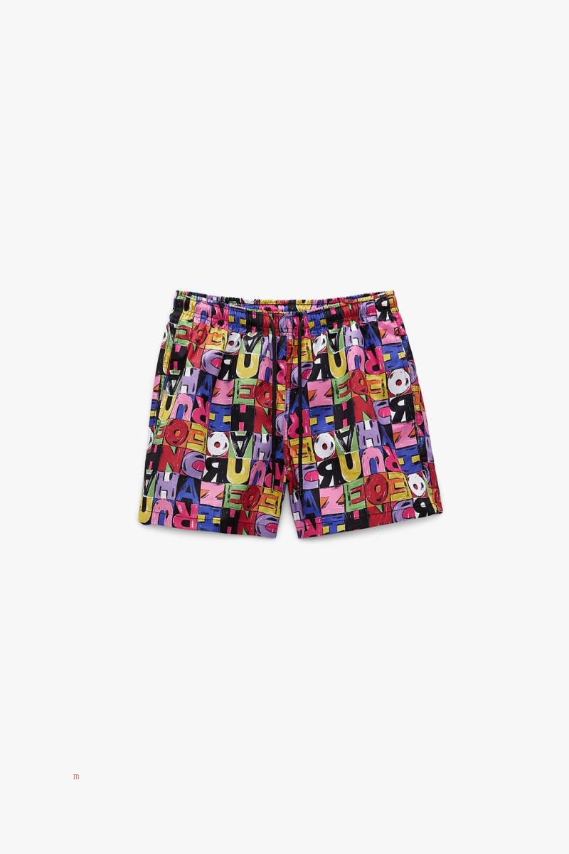 ZARA SLOGAN PRINT SWIMMING TRUNKS Badkläder Herr Svarta | MHYBD-1269