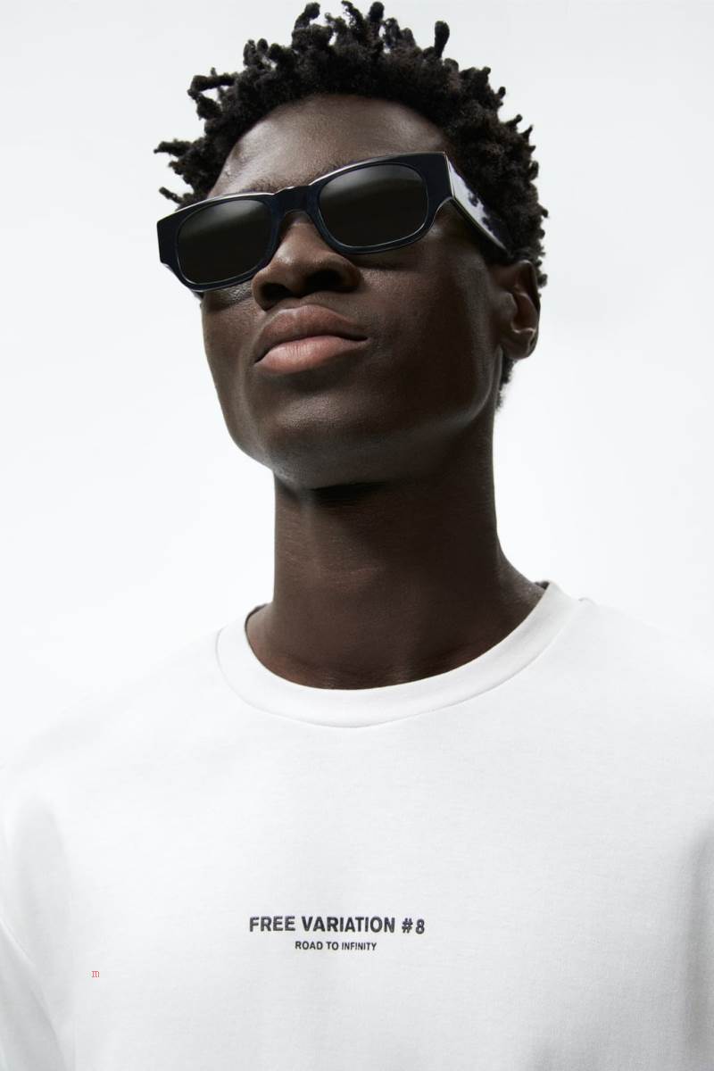 ZARA SLOGAN PRINT T-shirt Herr Grå | QACJR-9218