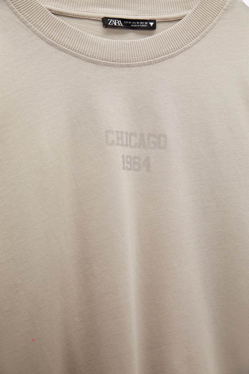 ZARA SLOGAN T-shirt Dam Grå | WLFTK-3027